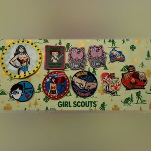 Lot/Bundle of 10 New/Used Kids Girl Scout Embroidered Patches Badges
